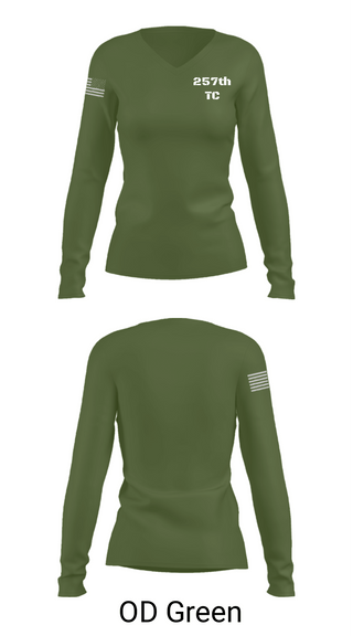 Womens Long Sleeve Vneck Shirt, 257th TC, Army, Teamtime, Team time, sublimation, custom sports apparel, team uniforms, spirit wear, spiritwear, sports uniforms, custom shirts, team store, custom team store, fundraiser sports, apparel fundraiser
