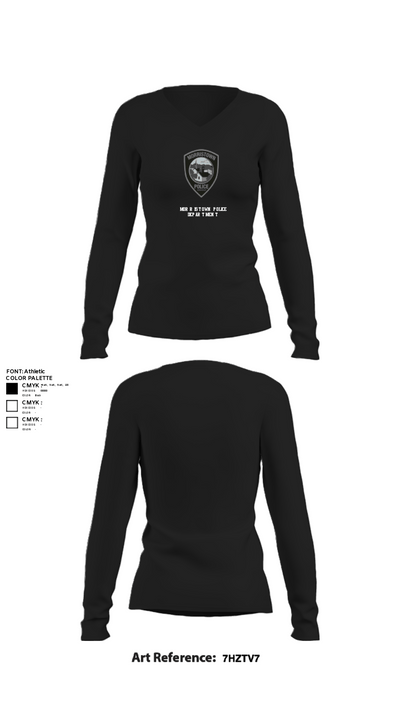 Morristown Police Department 25451199 Women's Long Sleeve V-neck Shirt - 21