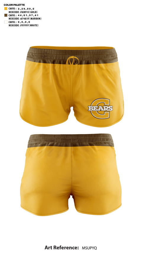 Womens Shorts, Evansville Central High School Cheer, Cheer, Teamtime, Team time, sublimation, custom sports apparel, team uniforms, spirit wear, spiritwear, sports uniforms, custom shirts, team store, custom team store, fundraiser sports, apparel fundraiser