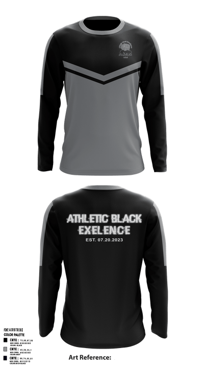 Athletic black excellence 2 85687336 Long Sleeve Performance Shirt - 1