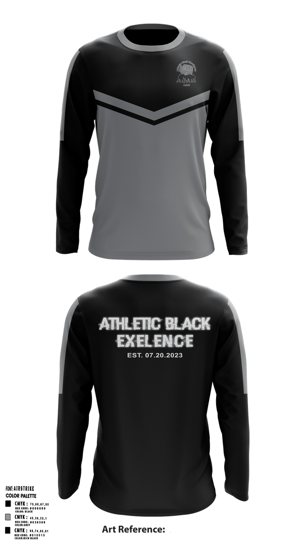 Long Sleeve Performance Shirt, Athletic black excellence 2, Spirit Store, Teamtime, Team time, sublimation, custom sports apparel, team uniforms, spirit wear, spiritwear, sports uniforms, custom shirts, team store, custom team store, fundraiser sports, apparel fundraiser
