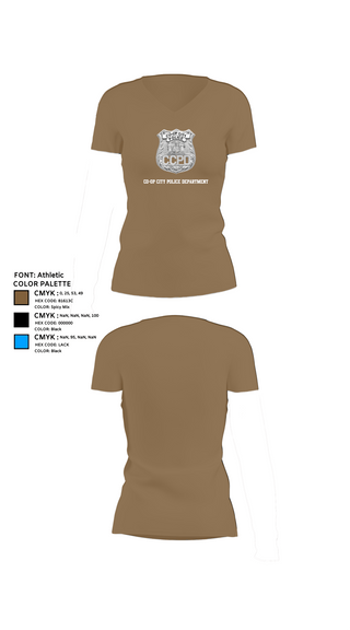 Womens Short Sleeve Vneck Shirt, Co-op City Police Department, Police, Teamtime, Team time, sublimation, custom sports apparel, team uniforms, spirit wear, spiritwear, sports uniforms, custom shirts, team store, custom team store, fundraiser sports, apparel fundraiser
