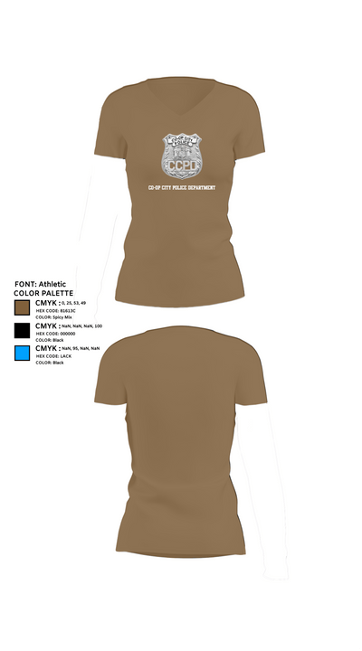 Co-op City Police Department 96634913 Women's Short Sleeve V-neck Shirt - 4