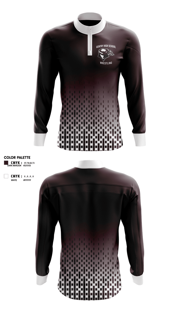 Quarter Zip Jacket, Gentry High School Wrestling, Wrestling, Teamtime, Team time, sublimation, custom sports apparel, team uniforms, spirit wear, spiritwear, sports uniforms, custom shirts, team store, custom team store, fundraiser sports, apparel fundraiser