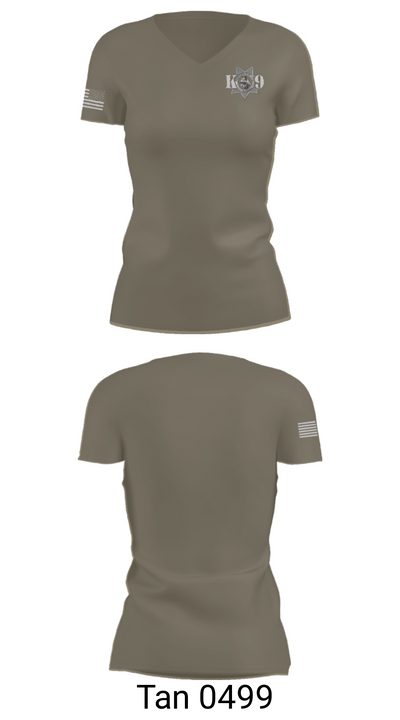Fresno Police Department K9 Unit 39054818 Women's Short Sleeve V-neck Shirt - 65