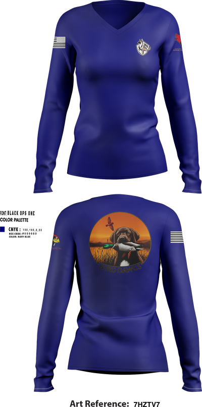 Bird dawgs Women's Long Sleeve V-neck Shirt - 254