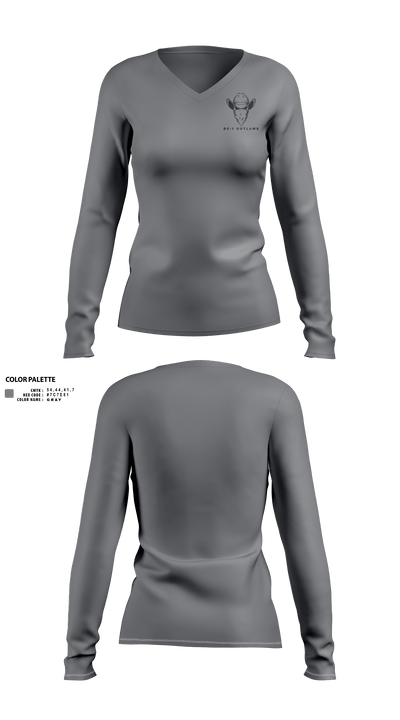DC-1 Outlaws 94538191 Women's Long Sleeve V-neck Shirt - 3