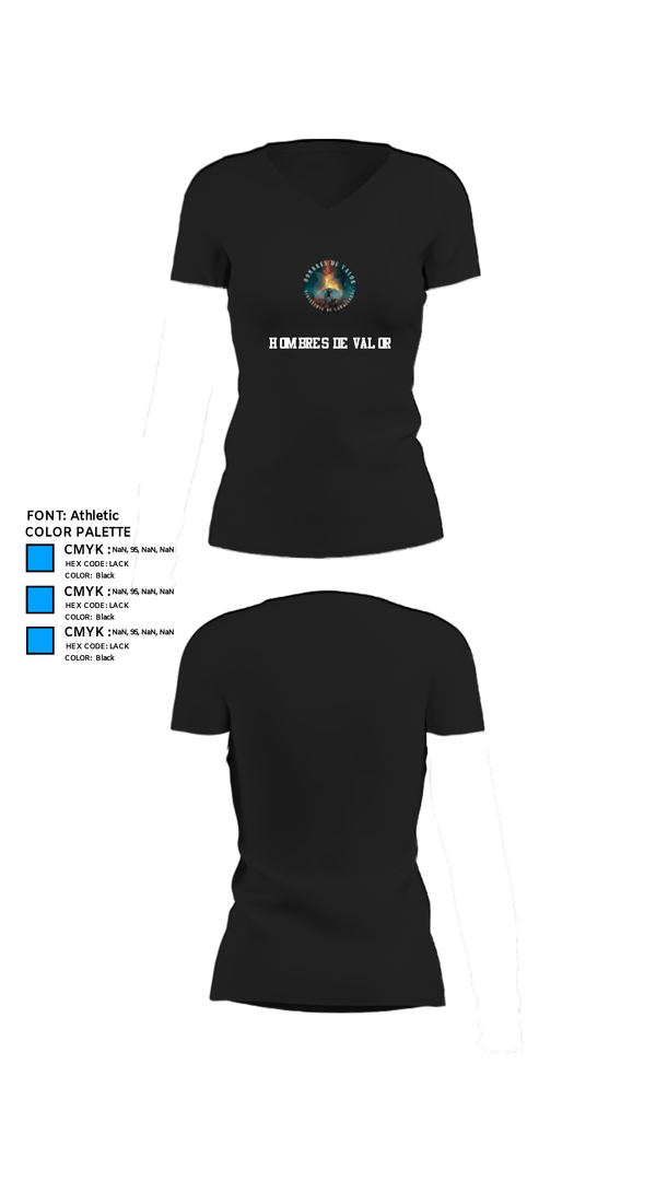 Womens Short Sleeve Vneck Shirt, Hombres de Valor, , Teamtime, Team time, sublimation, custom sports apparel, team uniforms, spirit wear, spiritwear, sports uniforms, custom shirts, team store, custom team store, fundraiser sports, apparel fundraiser