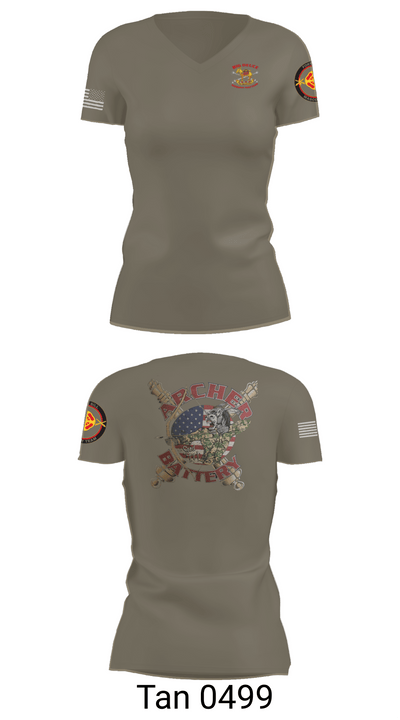 Archer Battery 2-2 FA 26774944 Women's Short Sleeve V-neck Shirt - 68