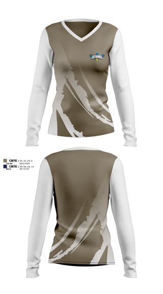 Womens Long Sleeve Vneck Shirt, Barrie North Winter Tennis, Tennis, Teamtime, Team time, sublimation, custom sports apparel, team uniforms, spirit wear, spiritwear, sports uniforms, custom shirts, team store, custom team store, fundraiser sports, apparel fundraiser