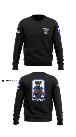 Crew Neck Sweatshirt, 3RD PLT BAD BOYS3RD PLT BAD BOYS 899719921-299 DismountBlue EwokDismount sabersBlue Ewok, Army, Teamtime, Team time, sublimation, custom sports apparel, team uniforms, spirit wear, spiritwear, sports uniforms, custom shirts, team store, custom team store, fundraiser sports, apparel fundraiser