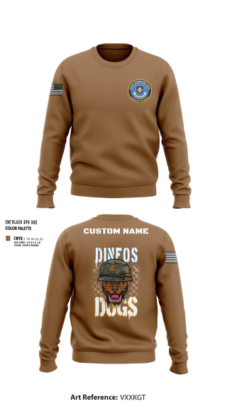 Crew Neck Sweatshirt, DINFOS, Army, Teamtime, Team time, sublimation, custom sports apparel, team uniforms, spirit wear, spiritwear, sports uniforms, custom shirts, team store, custom team store, fundraiser sports, apparel fundraiser