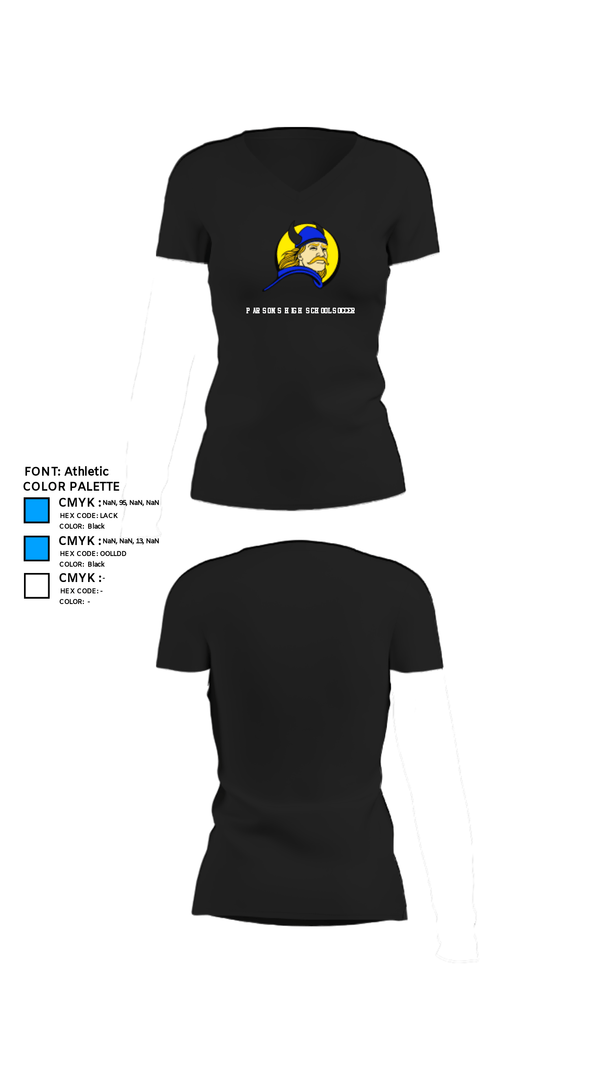Womens Short Sleeve Vneck Shirt, Parsons High School Soccer, Men's Soccer, Teamtime, Team time, sublimation, custom sports apparel, team uniforms, spirit wear, spiritwear, sports uniforms, custom shirts, team store, custom team store, fundraiser sports, apparel fundraiser