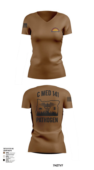 Womens Short Sleeve Vneck Shirt, C MED 141, National Guard, Teamtime, Team time, sublimation, custom sports apparel, team uniforms, spirit wear, spiritwear, sports uniforms, custom shirts, team store, custom team store, fundraiser sports, apparel fundraiser
