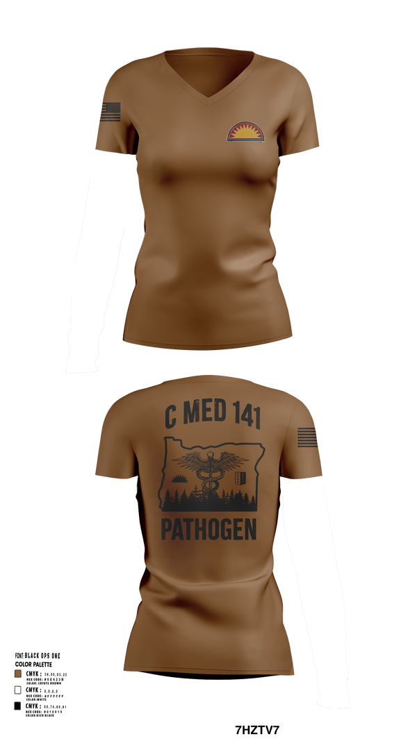 Womens Short Sleeve Vneck Shirt, C MED 141, National Guard, Teamtime, Team time, sublimation, custom sports apparel, team uniforms, spirit wear, spiritwear, sports uniforms, custom shirts, team store, custom team store, fundraiser sports, apparel fundraiser