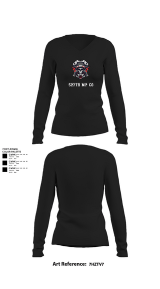 Womens Long Sleeve Vneck Shirt, 527th MP CO, Army, Teamtime, Team time, sublimation, custom sports apparel, team uniforms, spirit wear, spiritwear, sports uniforms, custom shirts, team store, custom team store, fundraiser sports, apparel fundraiser