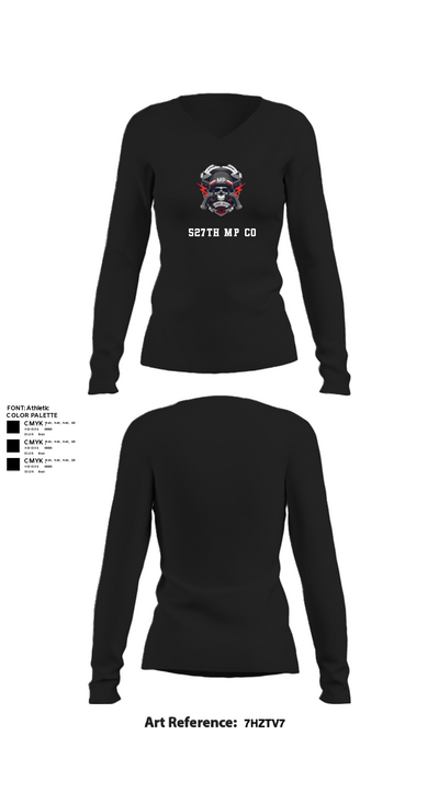 527th MP CO 93660019 Women's Long Sleeve V-neck Shirt - 22
