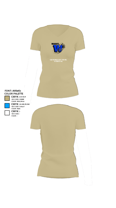 Clarksdale High School Basketball 83050417 Women's Short Sleeve V-neck Shirt - 33