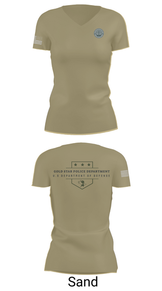 Womens Short Sleeve Vneck Shirt, GOLD STAR POLICE DEPARTMENT, , Teamtime, Team time, sublimation, custom sports apparel, team uniforms, spirit wear, spiritwear, sports uniforms, custom shirts, team store, custom team store, fundraiser sports, apparel fundraiser