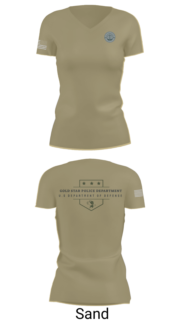 Womens Short Sleeve Vneck Shirt, GOLD STAR POLICE DEPARTMENT, , Teamtime, Team time, sublimation, custom sports apparel, team uniforms, spirit wear, spiritwear, sports uniforms, custom shirts, team store, custom team store, fundraiser sports, apparel fundraiser