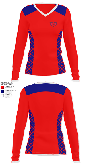 Women's Long Sleeve Vneck Shirt, White House Heritage High School Track, Track & Field, Teamtime, Team time, sublimation, custom sports apparel, team uniforms, spirit wear, spiritwear, sports uniforms, custom shirts, team store, custom team store, fundraiser sports, apparel fundraiser