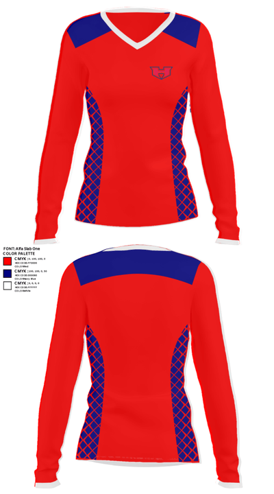 White House Heritage High School Track 18717489 Women's Long Sleeve V-neck Shirt - 26