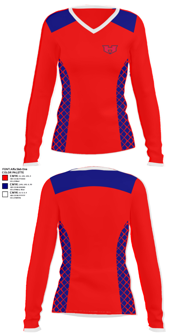 Women's Long Sleeve Vneck Shirt, White House Heritage High School Track, Track & Field, Teamtime, Team time, sublimation, custom sports apparel, team uniforms, spirit wear, spiritwear, sports uniforms, custom shirts, team store, custom team store, fundraiser sports, apparel fundraiser