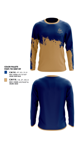 Long Sleeve Performance Shirt, Notre Dame Catholic High School Golf, Golf, Teamtime, Team time, sublimation, custom sports apparel, team uniforms, spirit wear, spiritwear, sports uniforms, custom shirts, team store, custom team store, fundraiser sports, apparel fundraiser