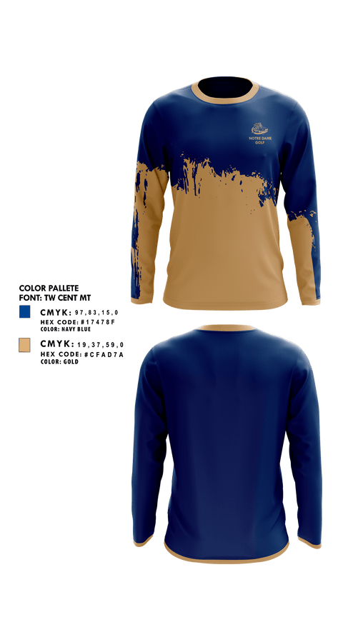 Long Sleeve Performance Shirt, Notre Dame Catholic High School Golf, Golf, Teamtime, Team time, sublimation, custom sports apparel, team uniforms, spirit wear, spiritwear, sports uniforms, custom shirts, team store, custom team store, fundraiser sports, apparel fundraiser