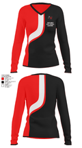 Waccamaw High School Lacrosse 5865875 Women's Long Sleeve V-neck Shirt - 37