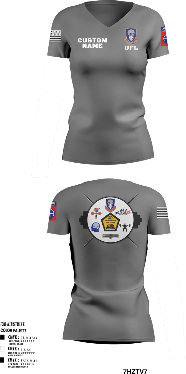 Womens Short Sleeve Vneck Shirt, 82nd ADSB H2F, Army, Teamtime, Team time, sublimation, custom sports apparel, team uniforms, spirit wear, spiritwear, sports uniforms, custom shirts, team store, custom team store, fundraiser sports, apparel fundraiser