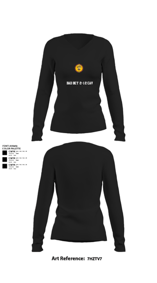 Womens Long Sleeve Vneck Shirt, BAD BET 2-12 CAV, , Teamtime, Team time, sublimation, custom sports apparel, team uniforms, spirit wear, spiritwear, sports uniforms, custom shirts, team store, custom team store, fundraiser sports, apparel fundraiser