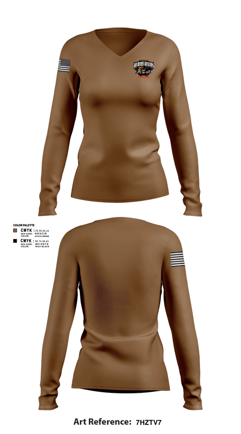 Womens Long Sleeve Vneck Shirt, 2-6 ADA, Army, Teamtime, Team time, sublimation, custom sports apparel, team uniforms, spirit wear, spiritwear, sports uniforms, custom shirts, team store, custom team store, fundraiser sports, apparel fundraiser