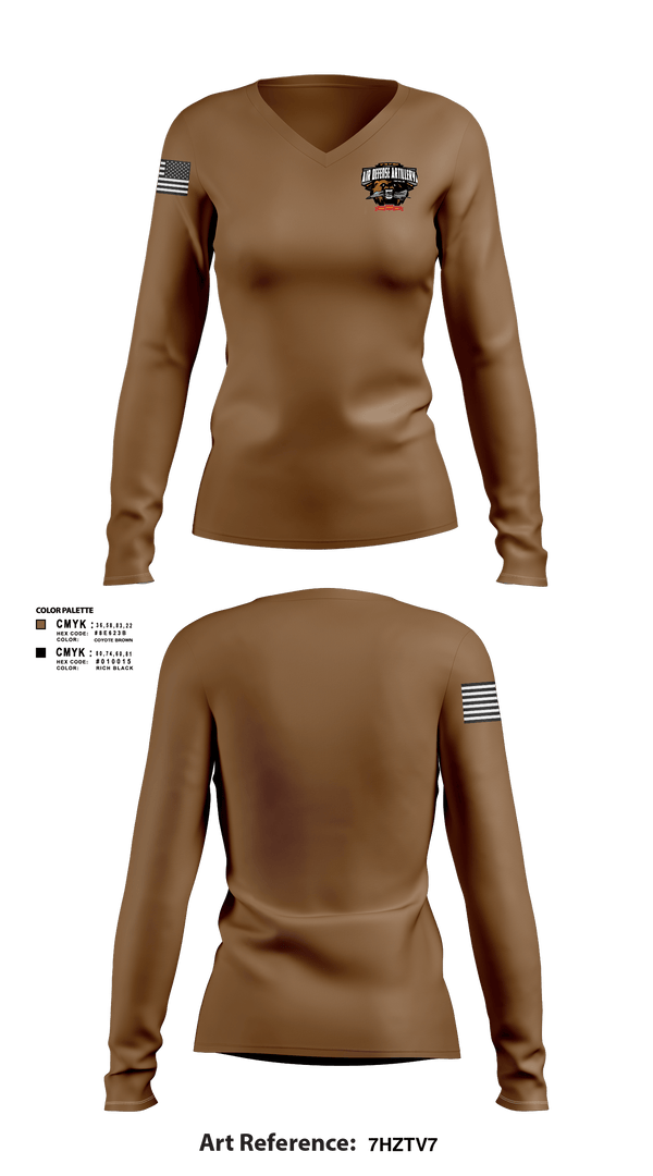 Womens Long Sleeve Vneck Shirt, 2-6 ADA, Army, Teamtime, Team time, sublimation, custom sports apparel, team uniforms, spirit wear, spiritwear, sports uniforms, custom shirts, team store, custom team store, fundraiser sports, apparel fundraiser