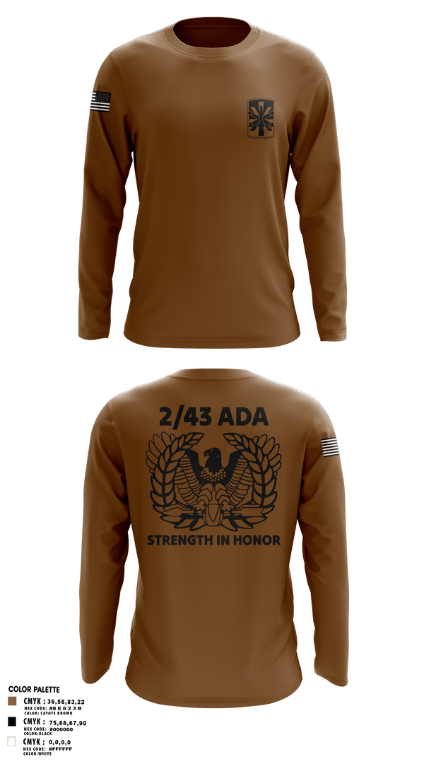 Long Sleeve Performance Polo, 2/43 ADA, Army, Teamtime, Team time, sublimation, custom sports apparel, team uniforms, spirit wear, spiritwear, sports uniforms, custom shirts, team store, custom team store, fundraiser sports, apparel fundraiser