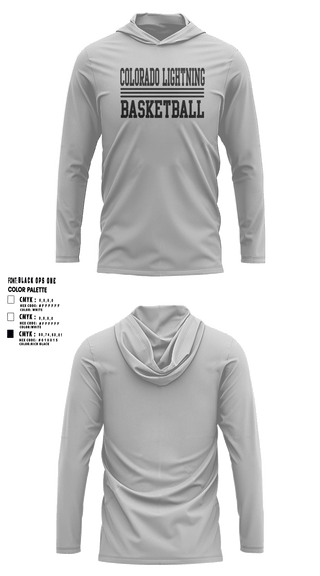 Short Sleeve Performance Shirt with hood, Colorado Lightning Basketball Club, Men's Basketball, Teamtime, Team time, sublimation, custom sports apparel, team uniforms, spirit wear, spiritwear, sports uniforms, custom shirts, team store, custom team store, fundraiser sports, apparel fundraiser