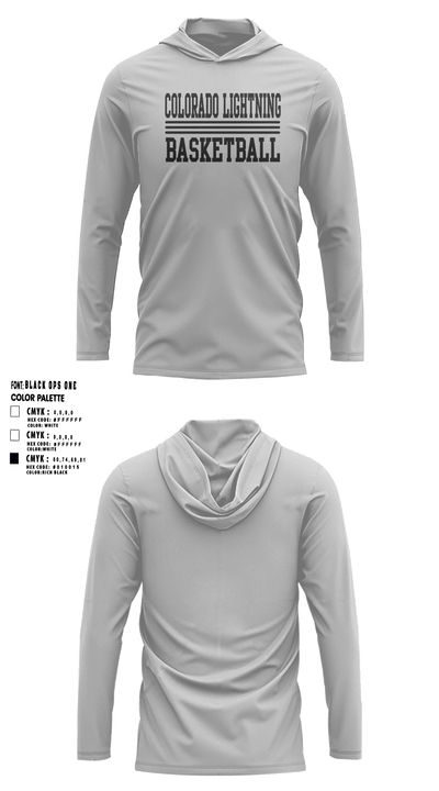 Colorado Lightning Basketball Club 24894382 Long Sleeve Performance Shirt with hood - 5