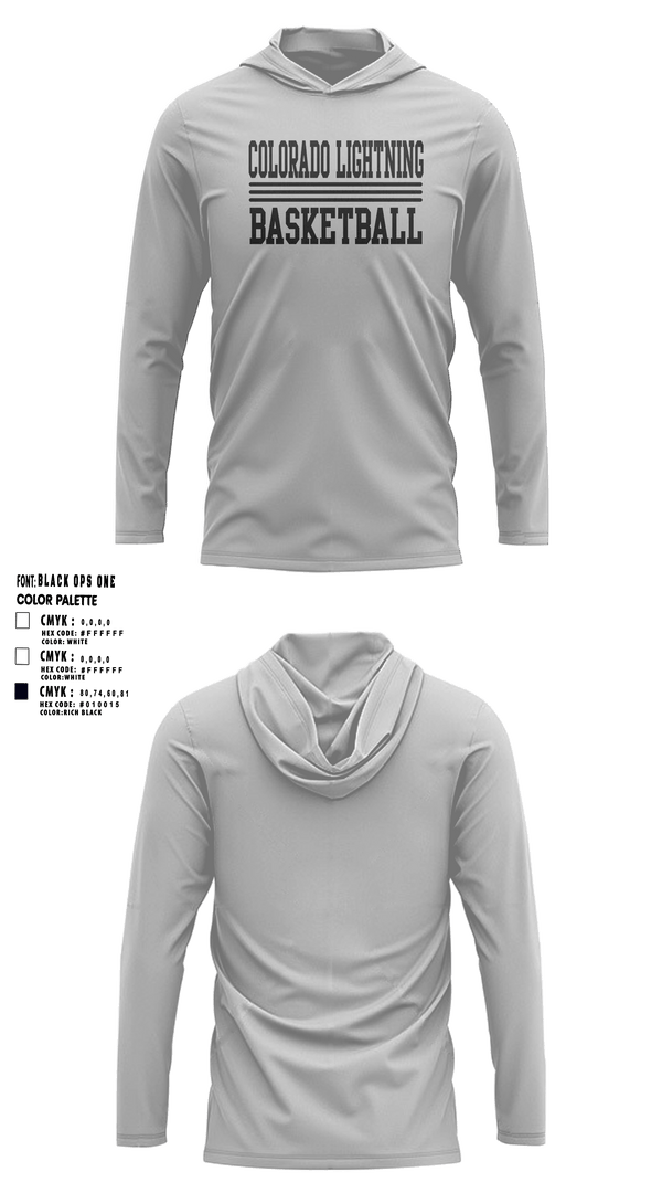 Short Sleeve Performance Shirt with hood, Colorado Lightning Basketball Club, Men's Basketball, Teamtime, Team time, sublimation, custom sports apparel, team uniforms, spirit wear, spiritwear, sports uniforms, custom shirts, team store, custom team store, fundraiser sports, apparel fundraiser