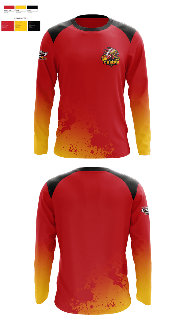 Long Sleeve Performance Shirt, CTX Chiefs, Football, Teamtime, Team time, sublimation, custom sports apparel, team uniforms, spirit wear, spiritwear, sports uniforms, custom shirts, team store, custom team store, fundraiser sports, apparel fundraiser