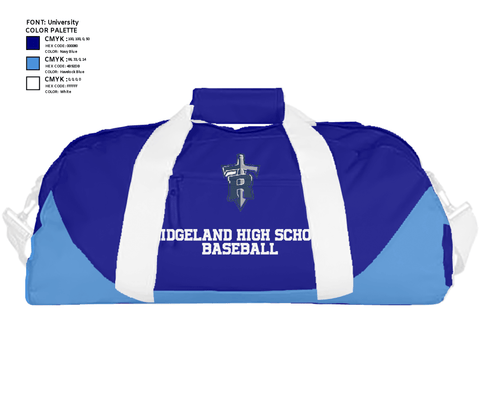 Duffle Bag, Ridgeland High School Baseball, Baseball, Teamtime, Team time, sublimation, custom sports apparel, team uniforms, spirit wear, spiritwear, sports uniforms, custom shirts, team store, custom team store, fundraiser sports, apparel fundraiser