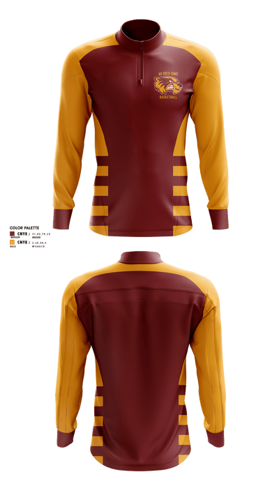 Au Gres-Sims High School Basketball 7480620 Quarter Zip Jacket - 1