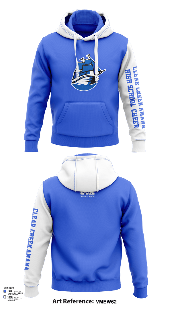 Hoodie, Clear Creek-Amana High School Cheer, Cheer, Teamtime, Team time, sublimation, custom sports apparel, team uniforms, spirit wear, spiritwear, sports uniforms, custom shirts, team store, custom team store, fundraiser sports, apparel fundraiser
