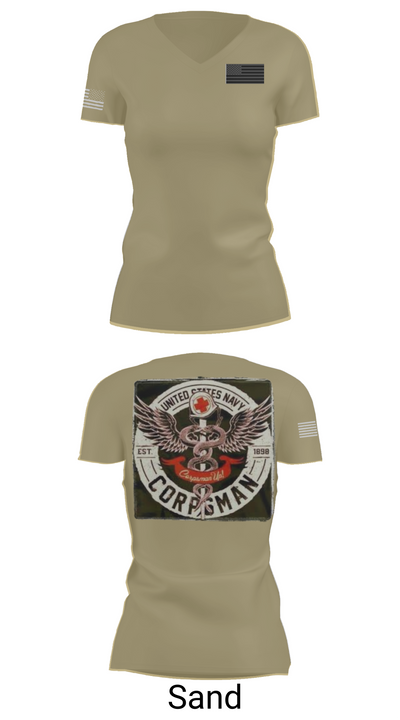 Hospital Corpsman 483709 Women's Short Sleeve V-neck Shirt - 84