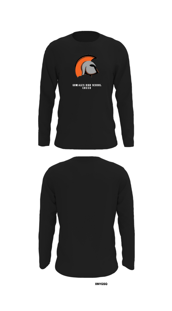 Long Sleeve Performance Shirt, Gonzales High School Cheer, Cheer, Teamtime, Team time, sublimation, custom sports apparel, team uniforms, spirit wear, spiritwear, sports uniforms, custom shirts, team store, custom team store, fundraiser sports, apparel fundraiser