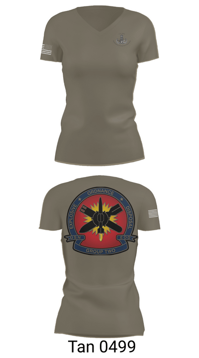 EODMU 2 47598810 Women's Short Sleeve V-neck Shirt - 65