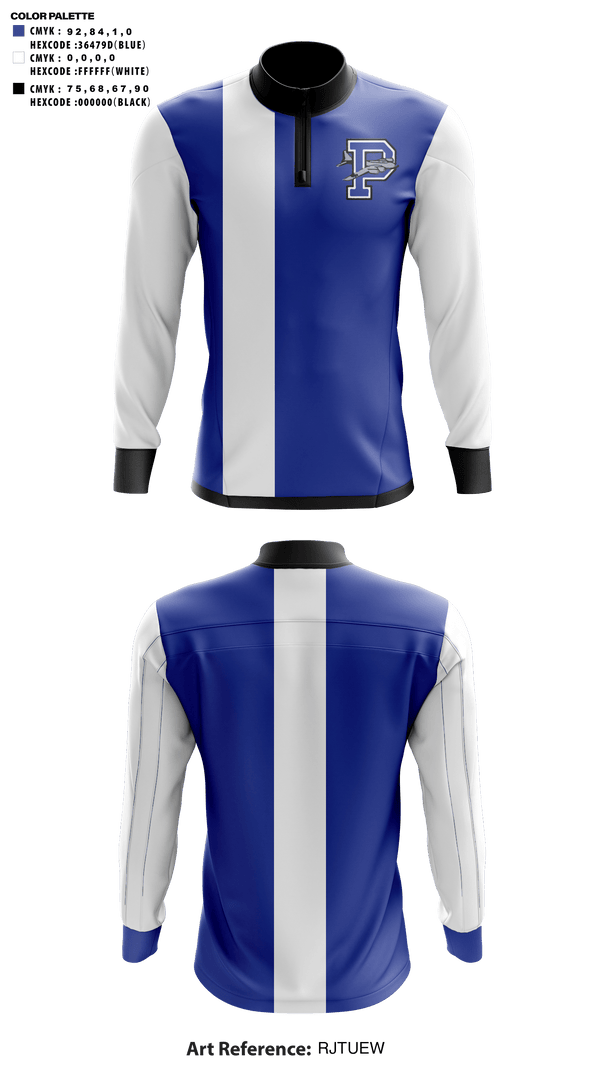 Quarter Zip Jacket, Blue Bombers Volleyball, Women's Volleyball, Teamtime, Team time, sublimation, custom sports apparel, team uniforms, spirit wear, spiritwear, sports uniforms, custom shirts, team store, custom team store, fundraiser sports, apparel fundraiser