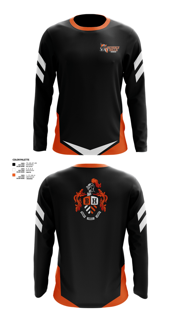 Long Sleeve Performance Shirt, Beverly Hills High School Band, Spirit Store, Teamtime, Team time, sublimation, custom sports apparel, team uniforms, spirit wear, spiritwear, sports uniforms, custom shirts, team store, custom team store, fundraiser sports, apparel fundraiser