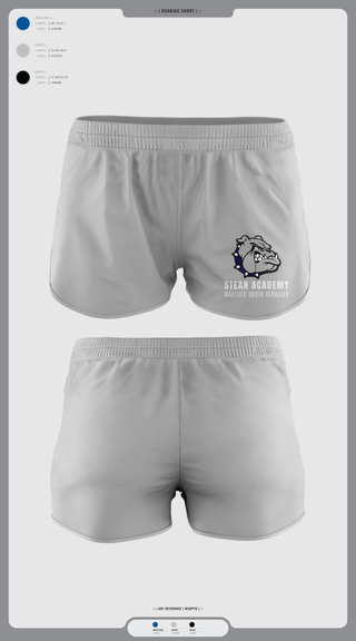 Womens Shorts, Steam Academy at McCluer South Berkeley, Spirit Store, Teamtime, Team time, sublimation, custom sports apparel, team uniforms, spirit wear, spiritwear, sports uniforms, custom shirts, team store, custom team store, fundraiser sports, apparel fundraiser