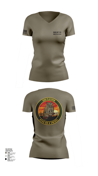 Womens Short Sleeve Vneck Shirt, 346 MP CO 3rd Platoon, Army, Teamtime, Team time, sublimation, custom sports apparel, team uniforms, spirit wear, spiritwear, sports uniforms, custom shirts, team store, custom team store, fundraiser sports, apparel fundraiser