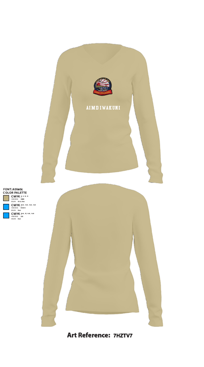 AIMD IWAKUNI 84640039 Women's Long Sleeve V-neck Shirt - 78